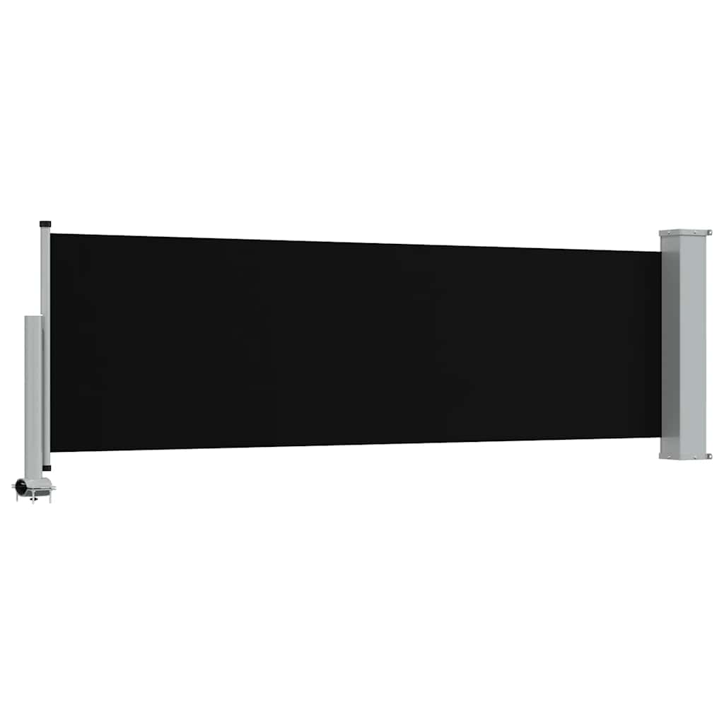 Toldo lateral retrátil para pátio 80x300 cm preto