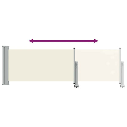 Toldo lateral retrátil para pátio 80x300 cm creme