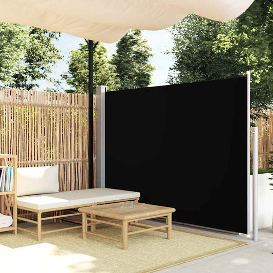 Toldo lateral retrátil para pátio 170x300 cm preto