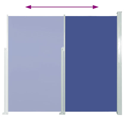 Toldo lateral retrátil para pátio 170x300 cm azul
