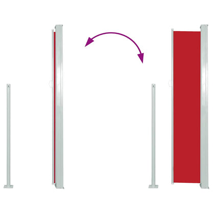 Toldo lateral retrátil para pátio 170x300 cm vermelho