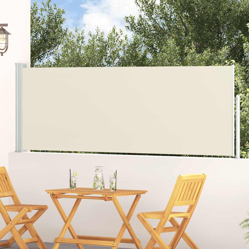 Toldo lateral retrátil para pátio 100x300 cm creme