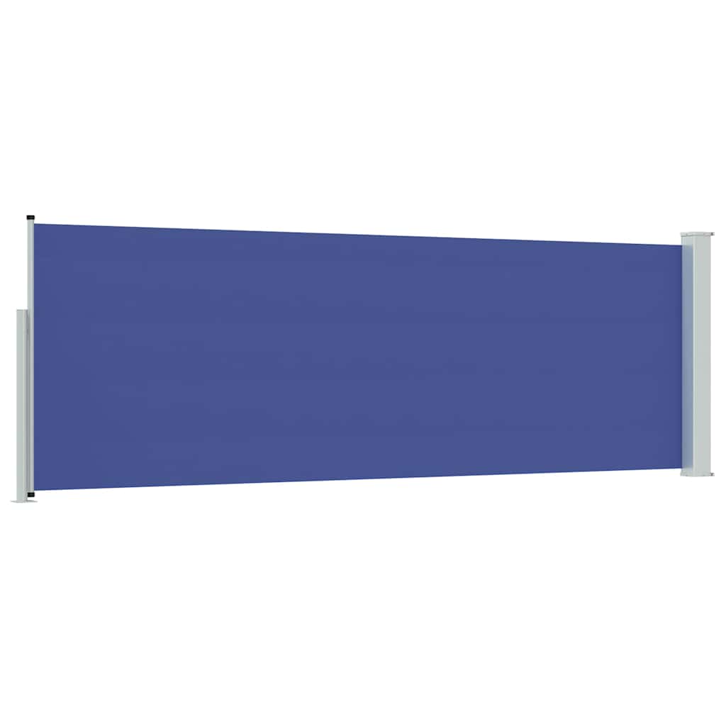 Toldo lateral retrátil para pátio 100x300 cm azul