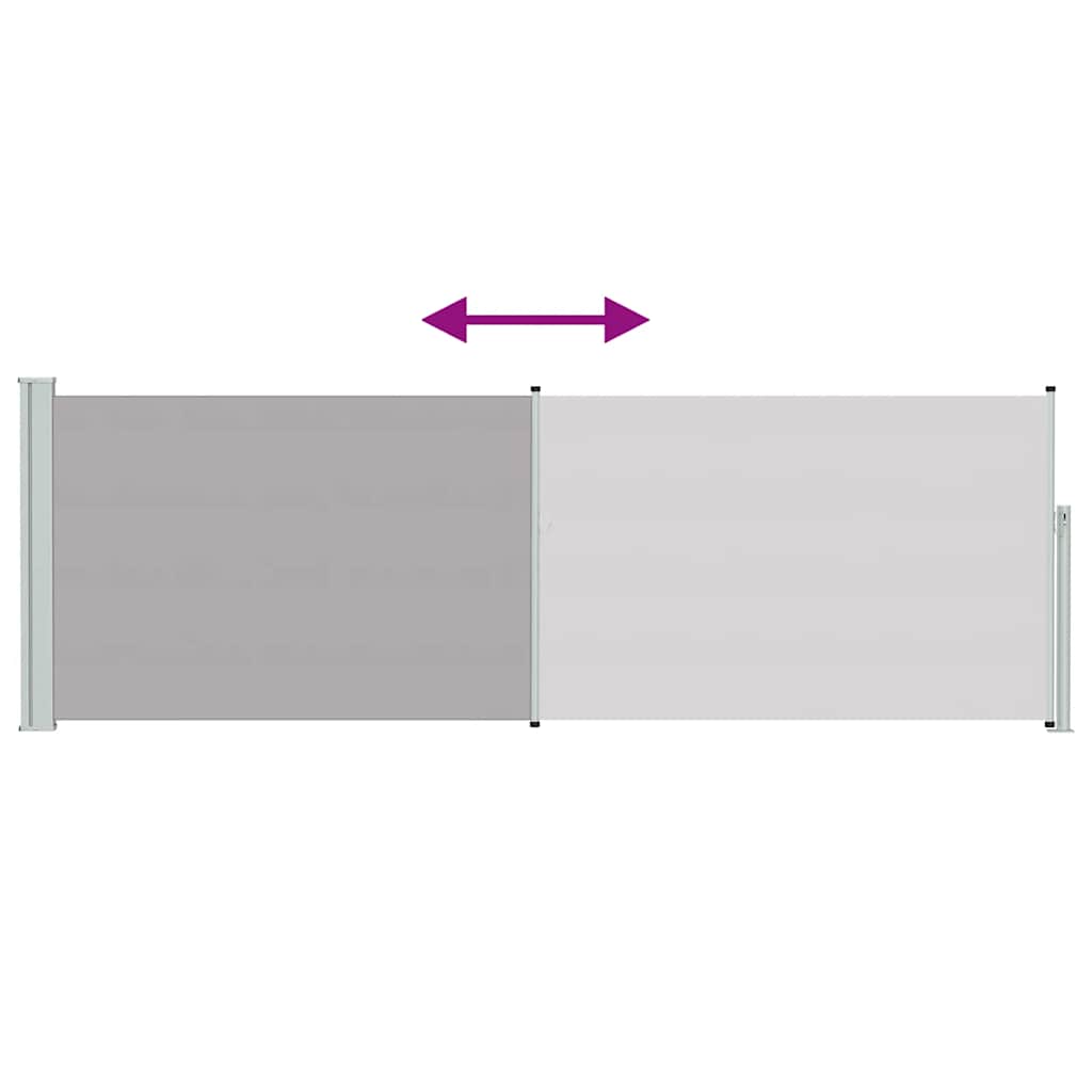 Toldo lateral retrátil para pátio 100x300 cm cinzento