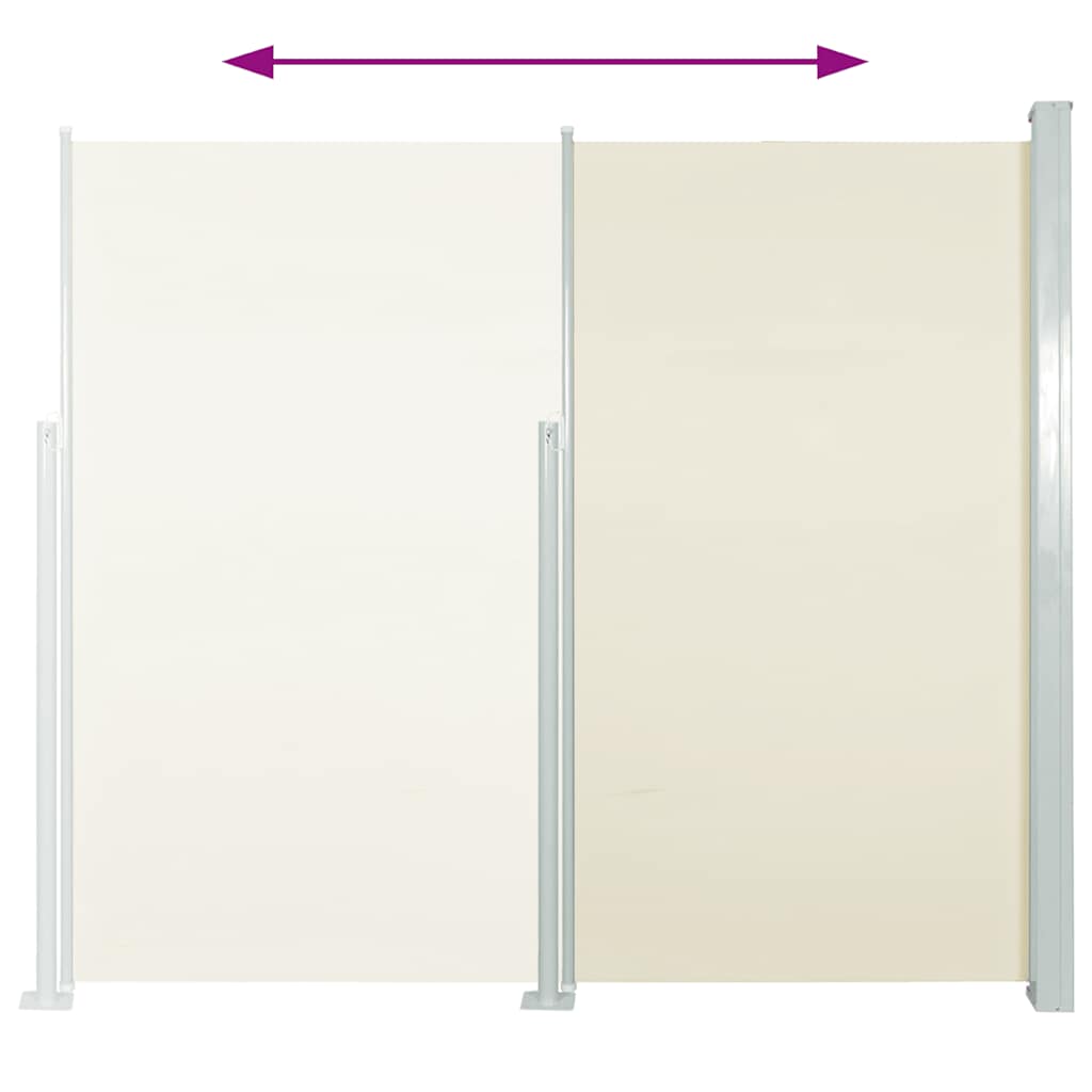 Toldo lateral retrátil para pátio 100x500 cm creme