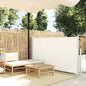 Toldo lateral retrátil para pátio 100x500 cm creme