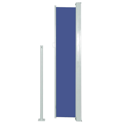 Toldo lateral retrátil para pátio 100x500 cm azul
