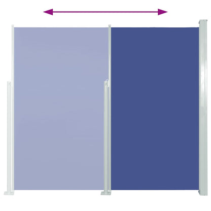Toldo lateral retrátil para pátio 100x500 cm azul