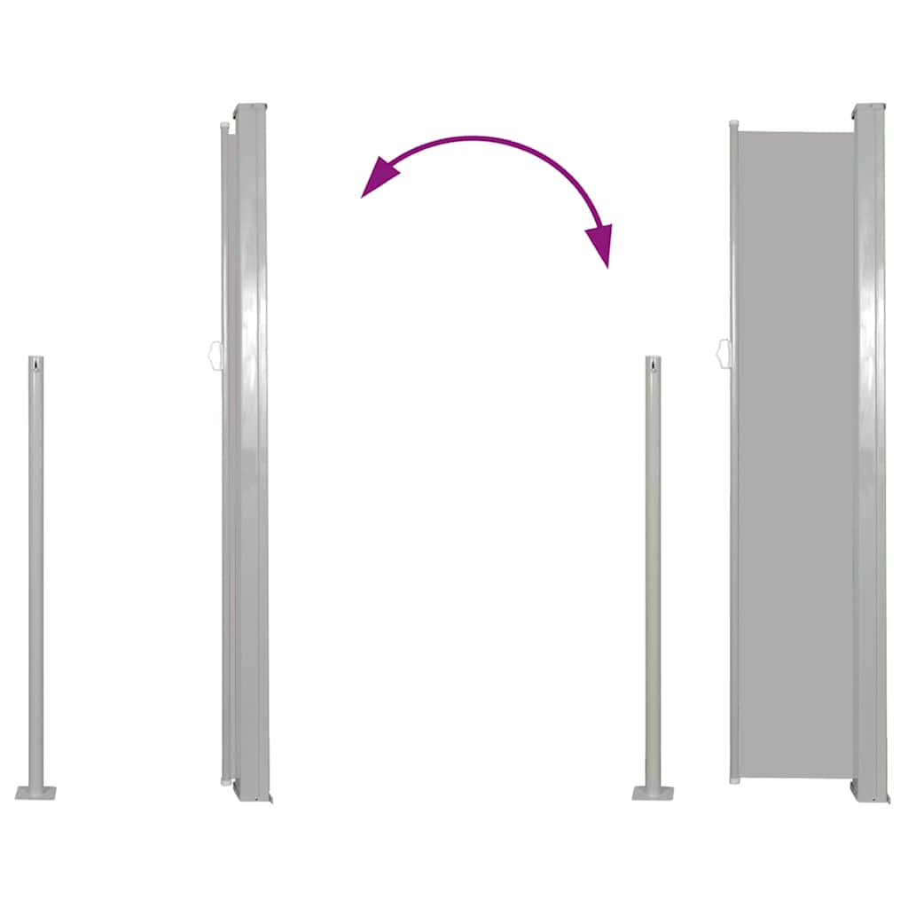 Toldo lateral retrátil para pátio 100x500 cm cinzento