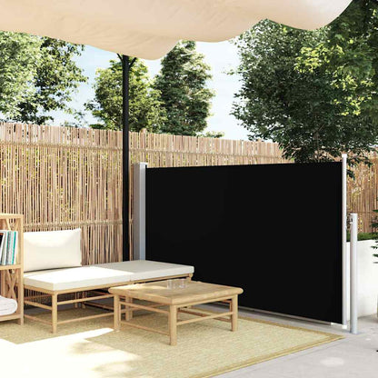 Toldo lateral retrátil para pátio 120x500 cm preto