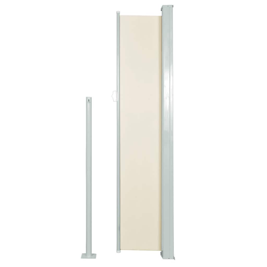 Toldo lateral retrátil para pátio 120x500 cm creme