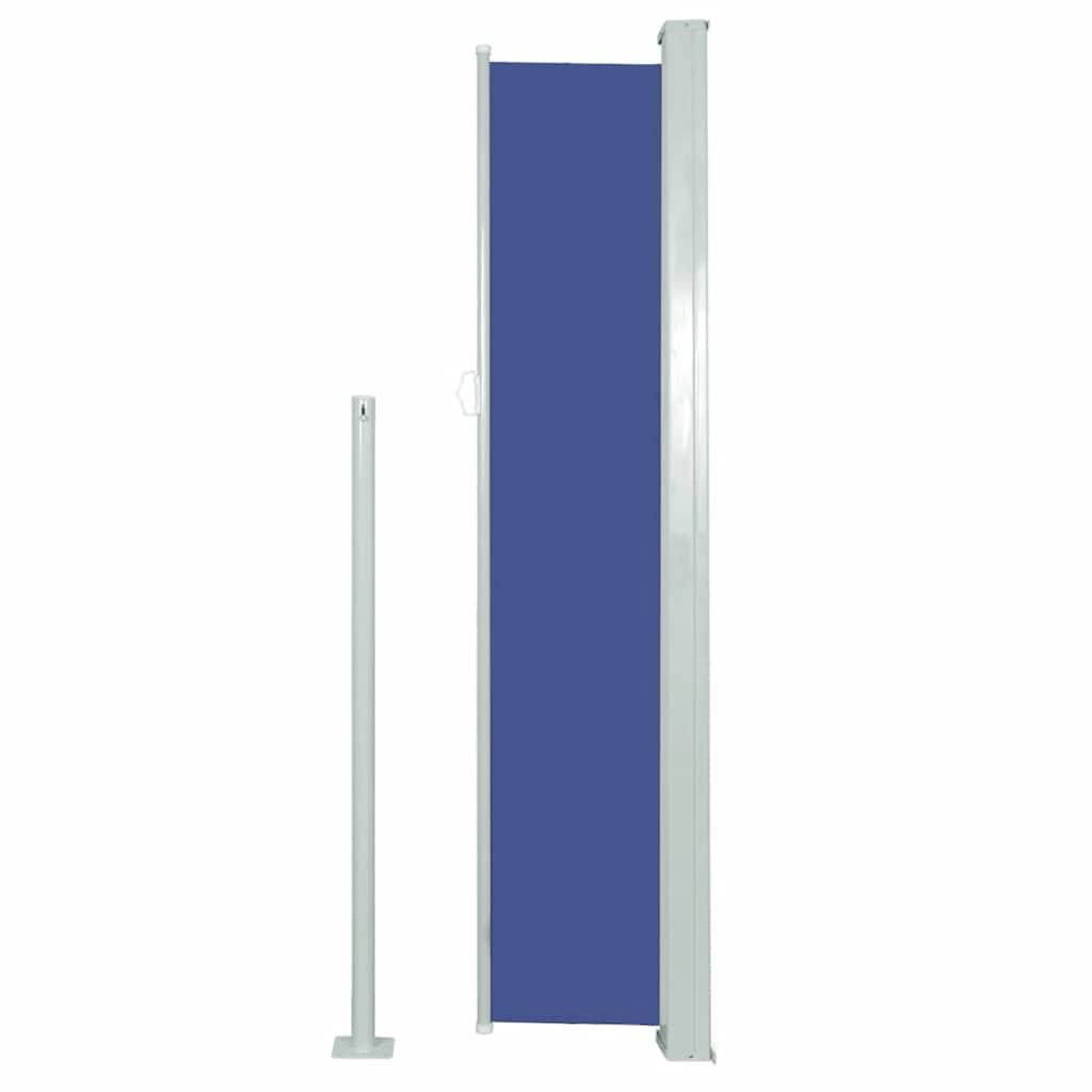 Toldo lateral retrátil para pátio 120x500 cm azul