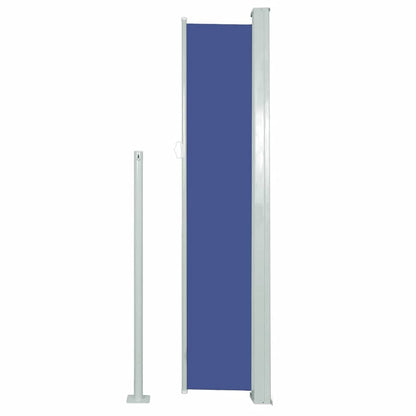 Toldo lateral retrátil para pátio 120x500 cm azul