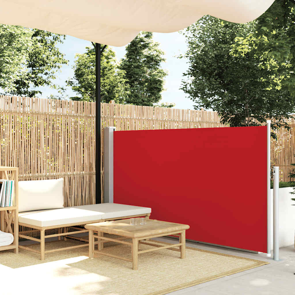 Toldo lateral retrátil para pátio 120x500 cm vermelho