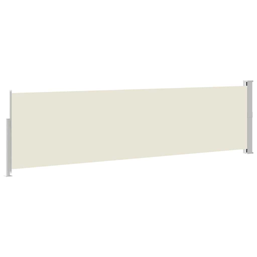 Toldo lateral retrátil para pátio 140x500 cm creme