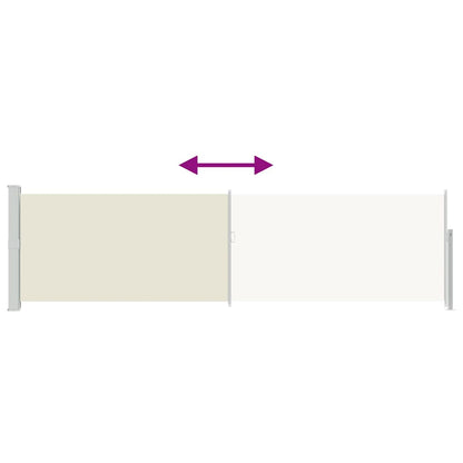 Toldo lateral retrátil para pátio 140x500 cm creme