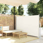 Toldo lateral retrátil para pátio 140x500 cm creme