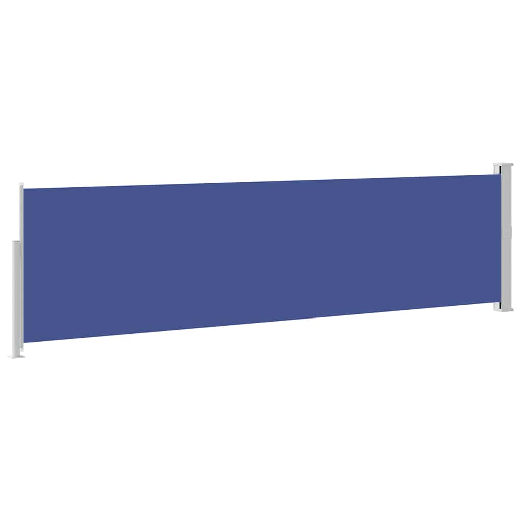Toldo lateral retrátil para pátio 140x500 cm azul