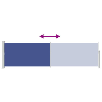 Toldo lateral retrátil para pátio 140x500 cm azul