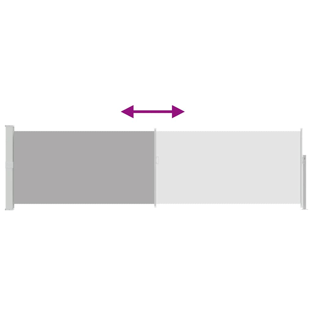 Toldo lateral retrátil para pátio 140x500 cm cinzento