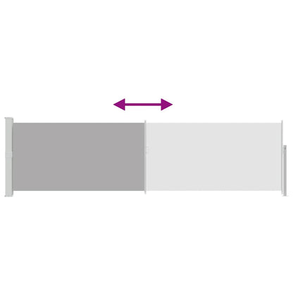 Toldo lateral retrátil para pátio 140x500 cm cinzento