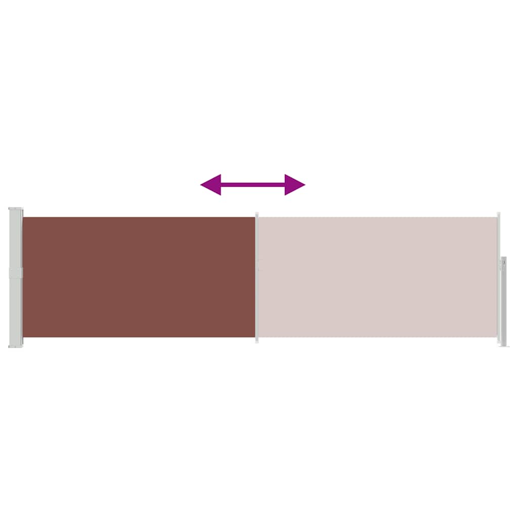 Toldo lateral retrátil para pátio 140x500 cm castanho