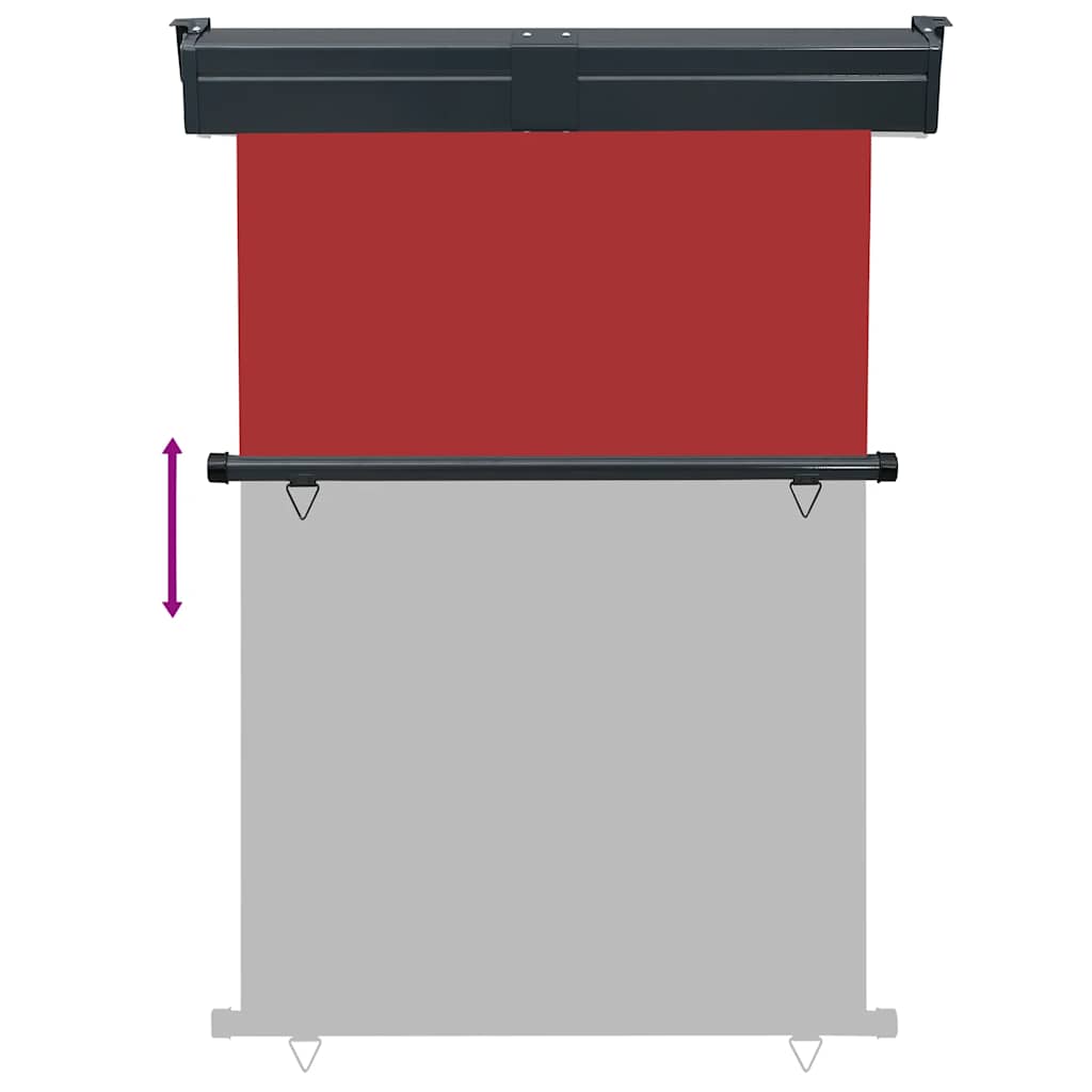 Toldo lateral para varanda 125x250 cm vermelho