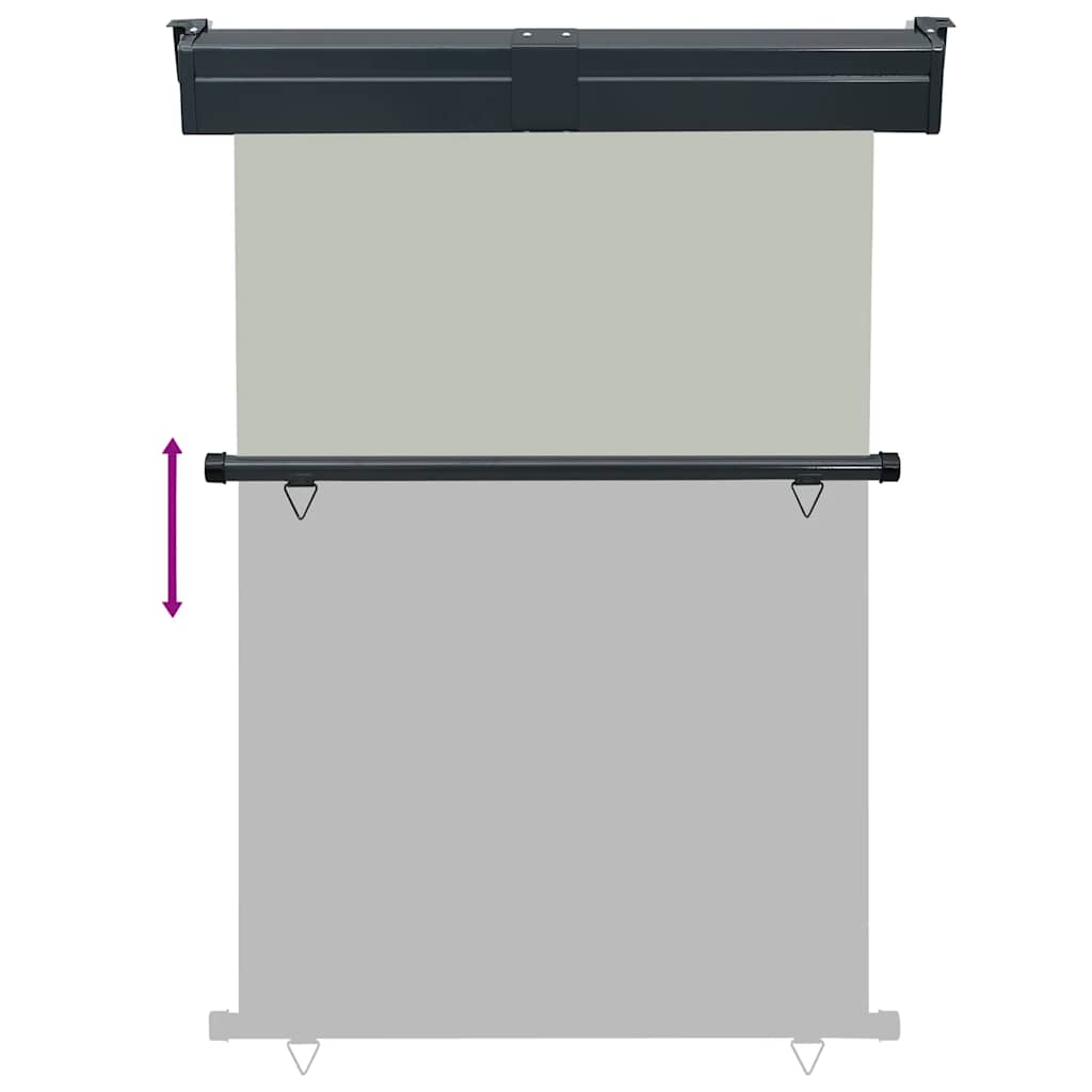 Toldo lateral para varanda 125x250 cm cinzento