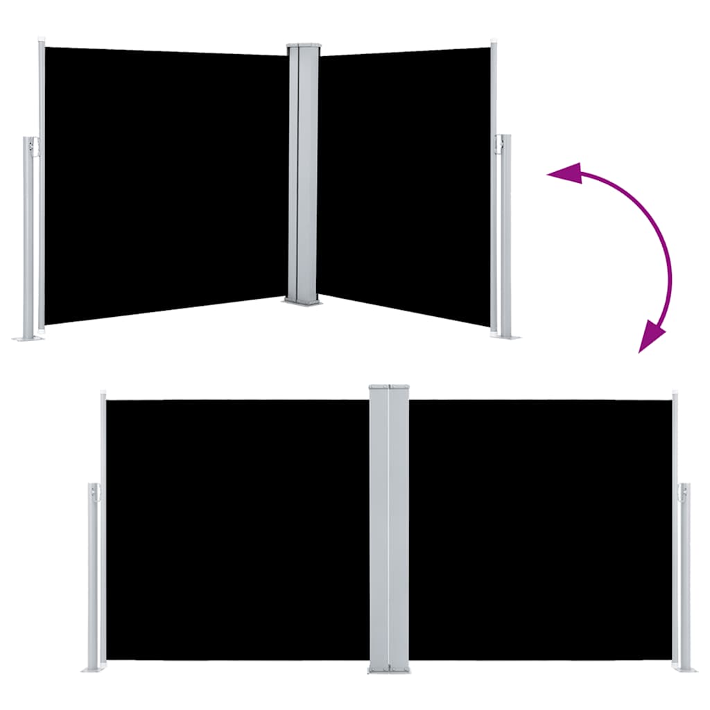 Toldo lateral retrátil 100x600 cm preto