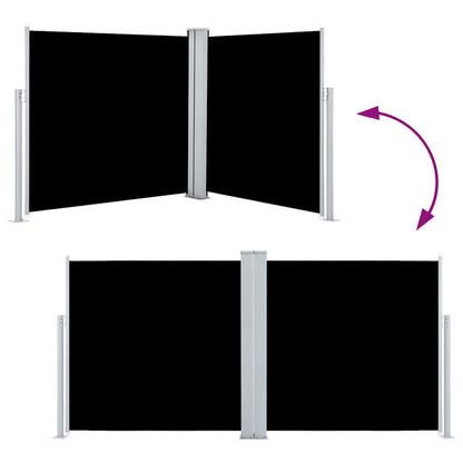 Toldo lateral retrátil 100x600 cm preto