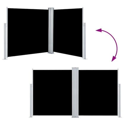 Toldo lateral retrátil 140x600 cm preto