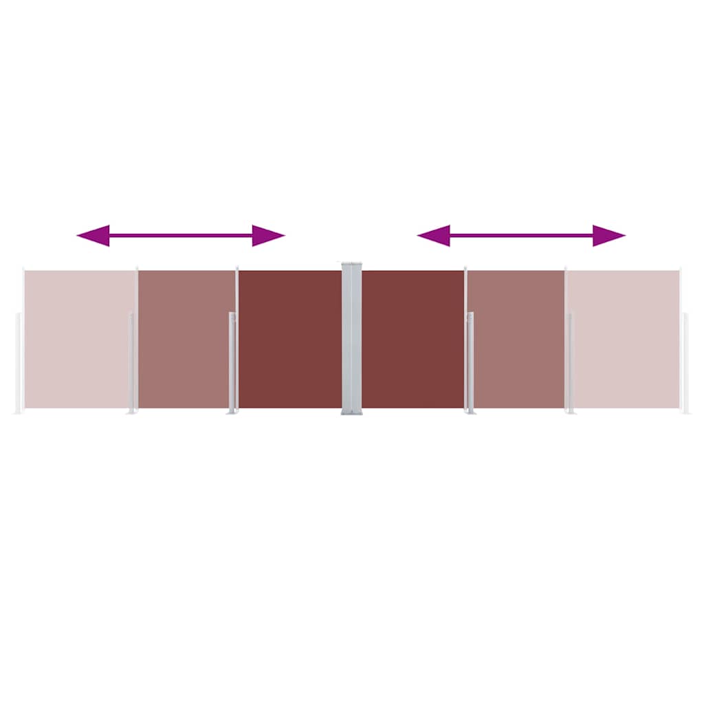 Toldo lateral retrátil 140x600 cm castanho