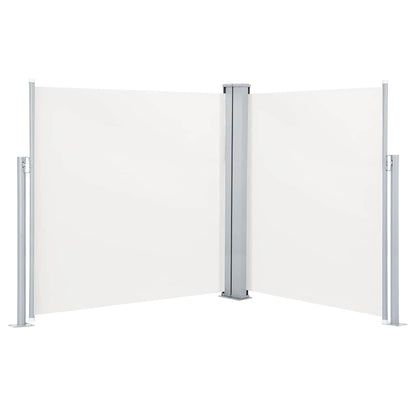 Toldo lateral retrátil duplo para pátio 170x600 cm creme