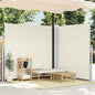 Toldo lateral retrátil duplo para pátio 170x600 cm creme