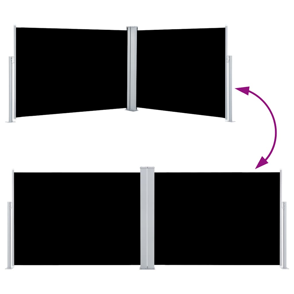 Toldo lateral retrátil 120x1000 cm preto