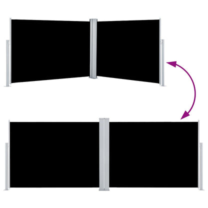 Toldo lateral retrátil 120x1000 cm preto