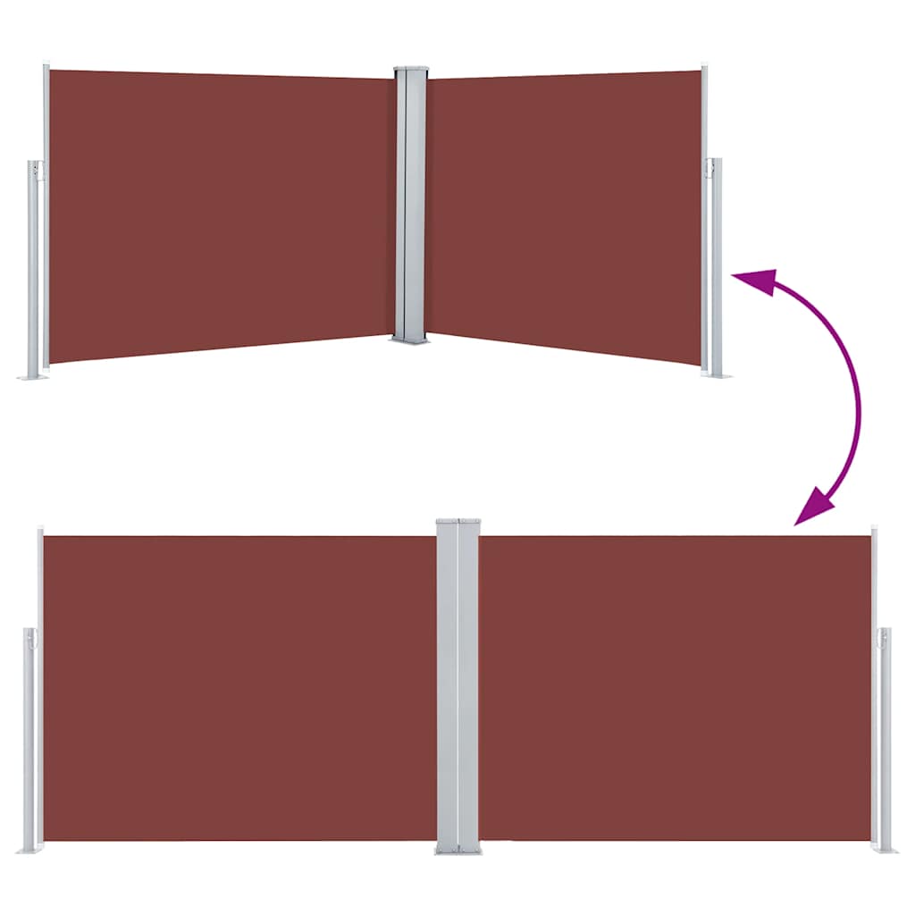 Toldo lateral retrátil 140x1000 cm castanho