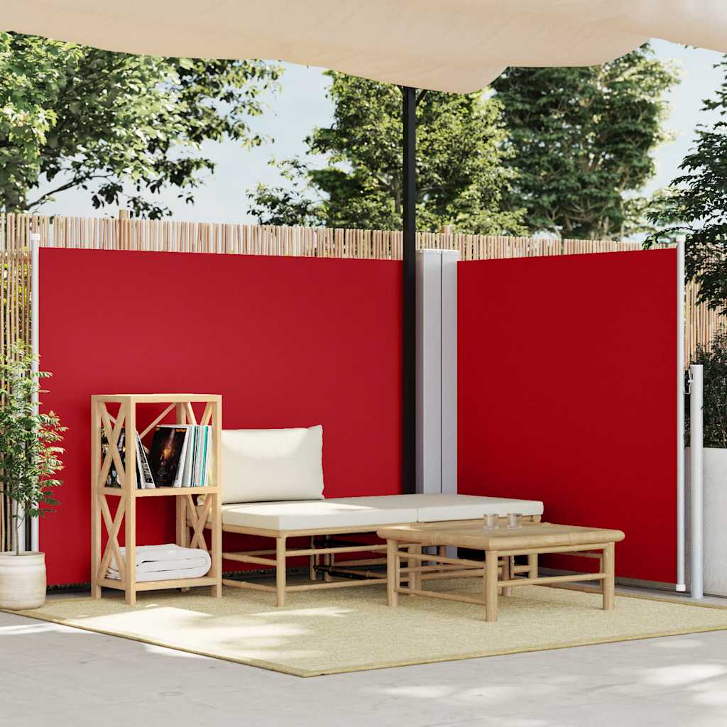 Toldo lateral retrátil 140x1000 cm vermelho