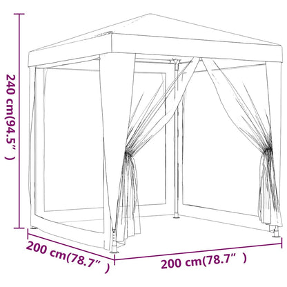 Tenda para festas com 4 paredes laterais em rede 2x2 m branco