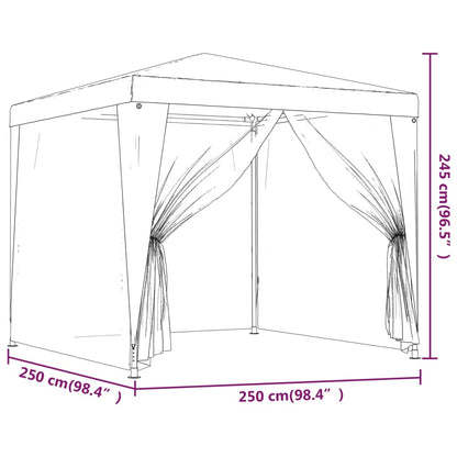 Tenda para festas c/ 4 paredes laterais em rede 2,5x2,5m branco