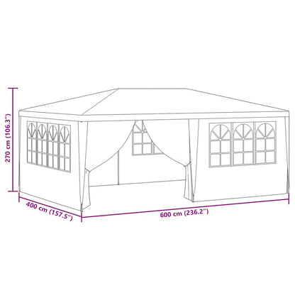 Tenda festas profissional + paredes laterais 4x6m 90g/m² branco