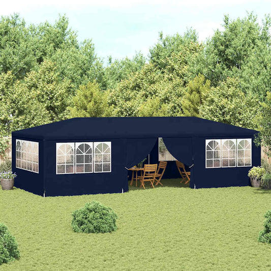 Tenda festas profissional c/ paredes laterais 4x9m 90g/m² azul