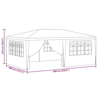 Tenda festas com paredes laterais 4x6m 90g/m² antracite