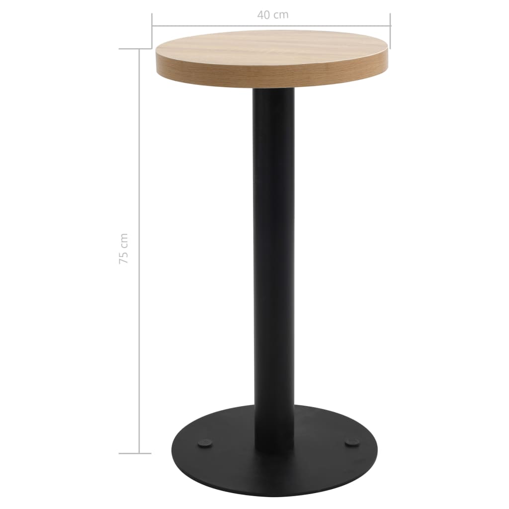 Mesa bistrô 40 cm MDF castanho-claro