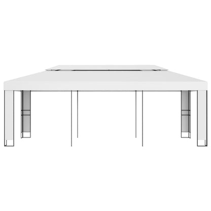 Gazebo com telhado duplo 3x6 m branco
