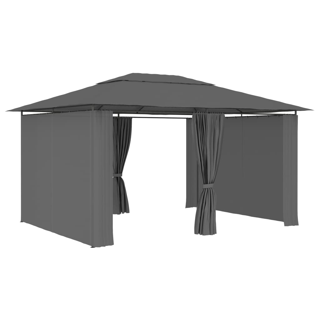 Tenda de jardim com cortinas 4x3 m antracite