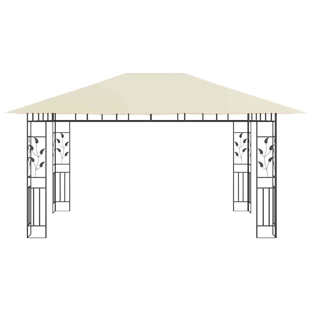 Gazebo com rede mosquiteira 4x3x2,73 m 180 g/m² creme