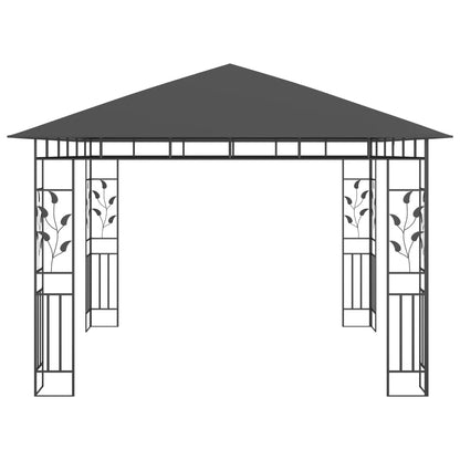 Gazebo com rede mosquiteira 3x3x2,73 m 180 g/m² antracite
