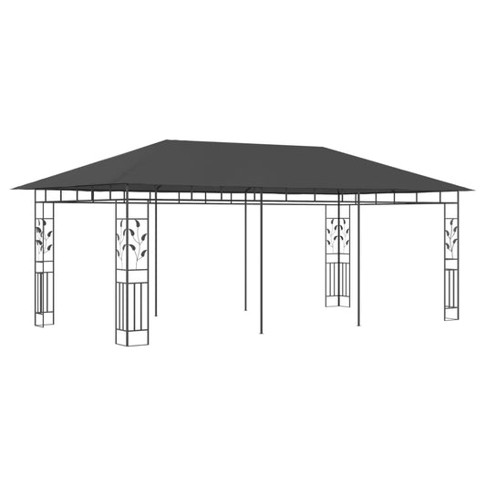 Gazebo com rede mosquiteira 6x3x2,73 m antracite