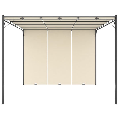 Gazebo de jardim com cortina lateral 4x3x2,25m cor creme